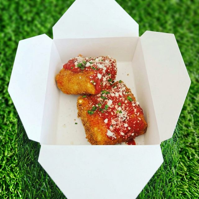 Deep Fried Vegan Lasagna Roll Ups.
